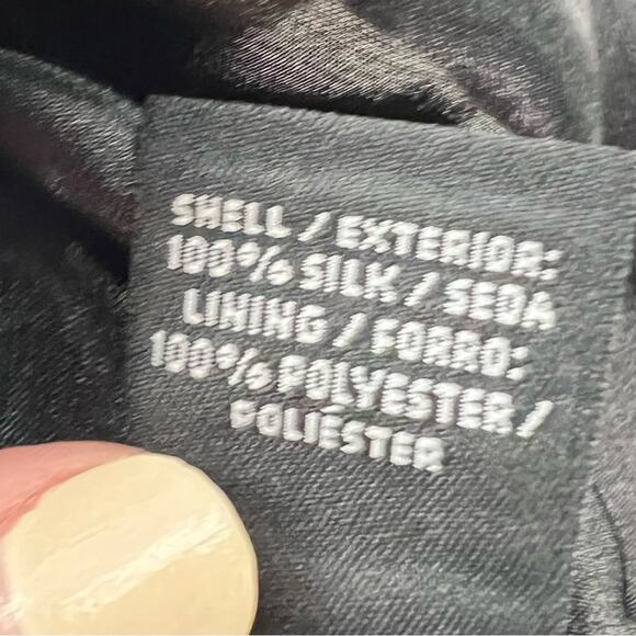 Democracy black silk one shoulder formal cocktail dress size 8 B154 - Picture 4 of 5